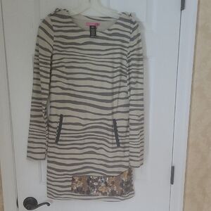 Custo Barcelona khaki velvet mini dress.